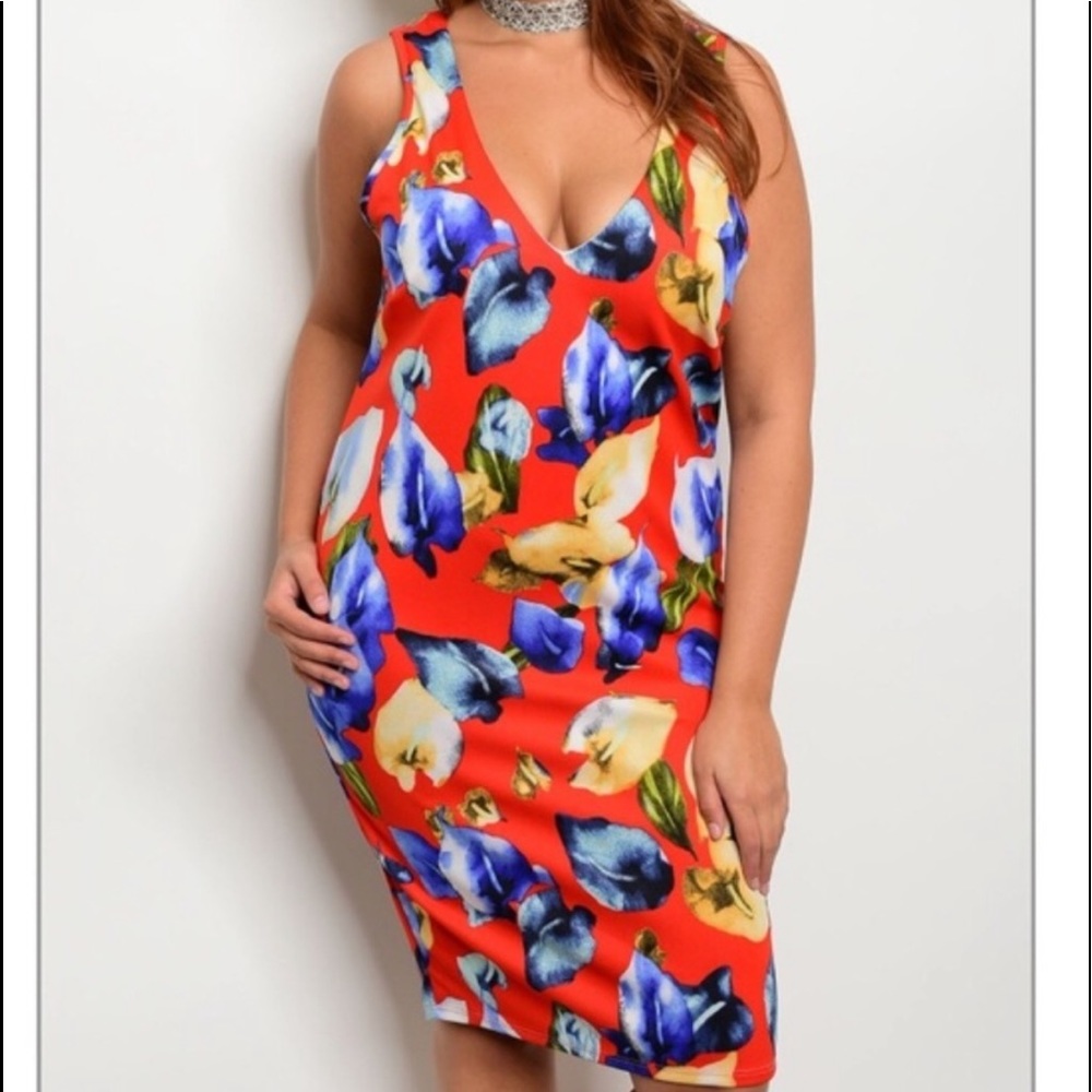 🌺 BODY CON PLUS SIZE DRESS